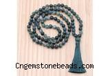 GMN8831 Hand-Knotted 8mm, 10mm Moss Agate 108 Beads Mala Necklace
