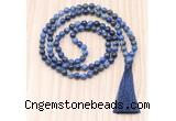 GMN8842 Hand-Knotted 8mm, 10mm Sodalite 108 Beads Mala Necklace