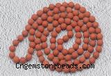 GMN914 Hand-knotted 8mm, 10mm matte red jasper 108 beads mala necklaces