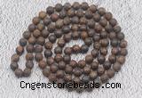 GMN918 Hand-knotted 8mm, 10mm matte bronzite 108 beads mala necklaces