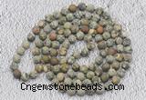 GMN919 Hand-knotted 8mm, 10mm matte rhyolite 108 beads mala necklaces