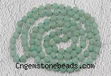 GMN922 Hand-knotted 8mm, 10mm matte green aventurine 108 beads mala necklaces