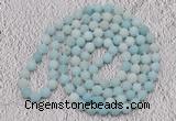 GMN924 Hand-knotted 8mm, 10mm matte amazonite 108 beads mala necklaces