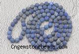 GMN926 Hand-knotted 8mm, 10mm matte lapis lazuli 108 beads mala necklaces