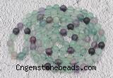 GMN927 Hand-knotted 8mm, 10mm matte fluorite 108 beads mala necklaces