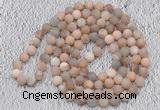 GMN932 Hand-knotted 8mm, 10mm matte sunstone 108 beads mala necklaces