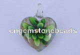 LP06 15*30*40mm heart inner flower lampwork glass pendants