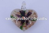 LP10 16*32*38mm heart inner flower lampwork glass pendants