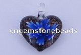 LP16 15*32*38mm heart inner flower lampwork glass pendants