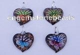 LP31 12*35*44mm heart inner flower lampwork glass pendants