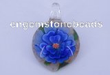 LP35 14*30*45mm heart inner flower lampwork glass pendants