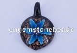 LP36 13*30*45mm heart inner flower lampwork glass pendants