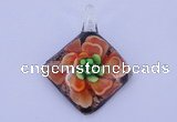 LP66 13*40*50mm diamond inner flower lampwork glass pendants