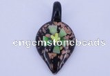 LP83 12*30*57mm leaf inner flower lampwork glass pendants