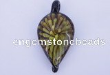 LP90 13*25*53mm leaf inner flower lampwork glass pendants