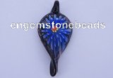 LP92 11*27*62mm leaf inner flower lampwork glass pendants