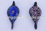 LP93 11*28*63mm leaf inner flower lampwork glass pendants