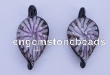 LP94 11*27*54mm leaf inner flower lampwork glass pendants