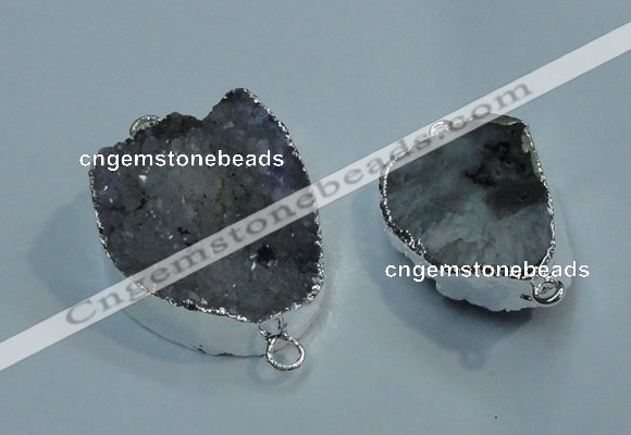 NGC06 20*30mm - 25*35mm freeform druzy agate connectors