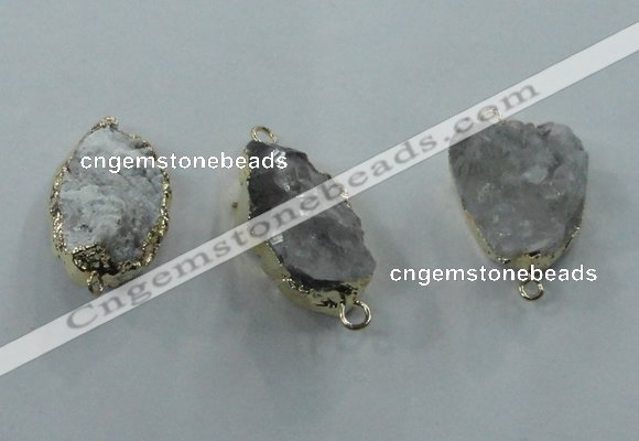 NGC100 18*25mm - 25*35mm freeform druzy agate connectors wholesale