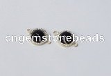 NGC1013 10mm flat round agate gemstone connectors wholesale
