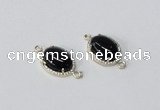 NGC1025 10*14mm oval agate gemstone connectors wholesale