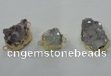 NGC103 18*25mm - 25*35mm freeform druzy agate connectors wholesale