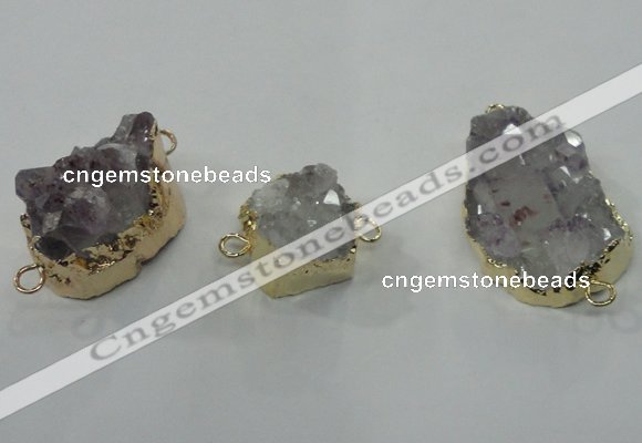 NGC103 18*25mm - 25*35mm freeform druzy agate connectors wholesale