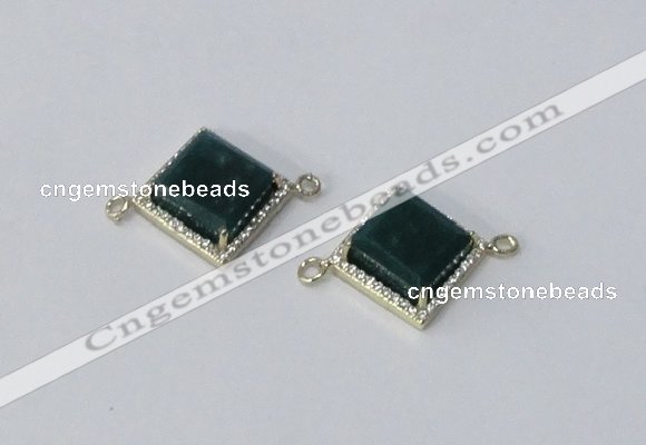 NGC1033 12*12mm diamond agate gemstone connectors wholesale
