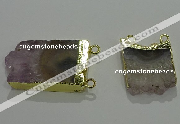 NGC1046 15*25mm – 25*30mm freeform amethyst connectors wholesale