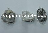 NGC105 25*35mm - 30*40mm freeform druzy agate connectors wholesale