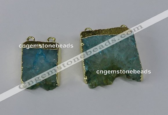 NGC1054 15*25mm – 25*30mm freeform druzy agate connectors wholesale