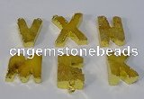 NGC1066 20*25mm - 25*30mm letter druzy agate connectors wholesale