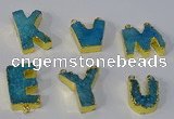 NGC1069 20*25mm - 25*30mm letter druzy agate connectors wholesale