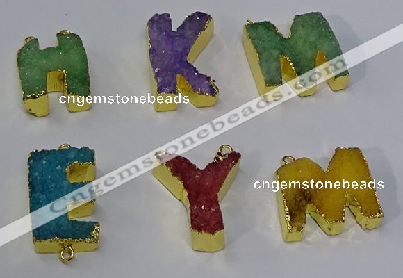 NGC1071 20*25mm - 25*30mm letter druzy agate connectors wholesale