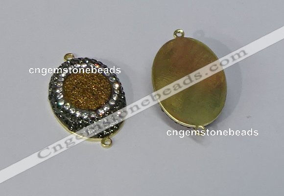 NGC1073 25*35mm oval druzy agate connectors wholesale