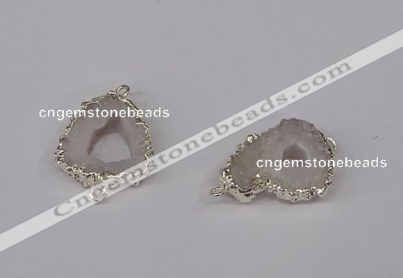 NGC1075 15*20mm - 30*35mm freeform druzy agate connectors wholesale