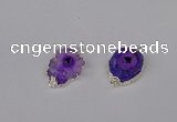 NGC1077 15*20mm - 30*35mm freeform druzy agate connectors wholesale