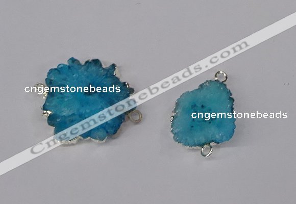 NGC1079 15*20mm - 30*35mm freeform druzy agate connectors wholesale