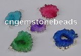 NGC1082 15*20mm - 30*35mm freeform druzy agate connectors wholesale