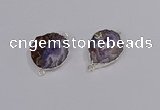 NGC1087 18*25mm - 25*35mm freeform druzy agate gemstone connectors