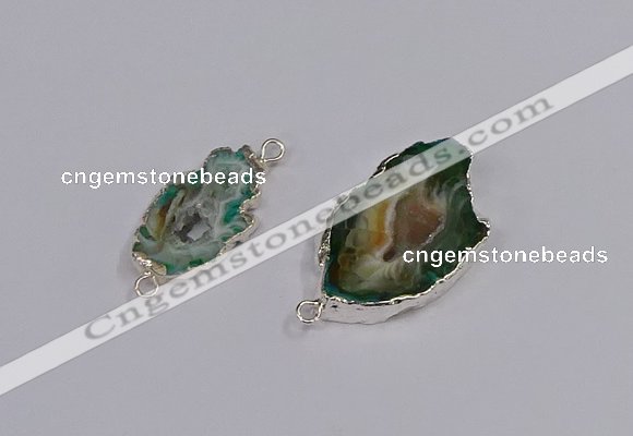 NGC1090 18*25mm - 25*35mm freeform druzy agate gemstone connectors