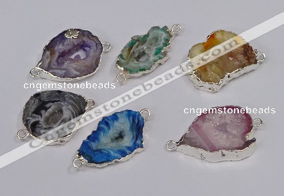 NGC1091 18*25mm - 25*35mm freeform druzy agate gemstone connectors