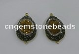 NGC1100 25*35mm teardrop druzy agate connectors wholesale