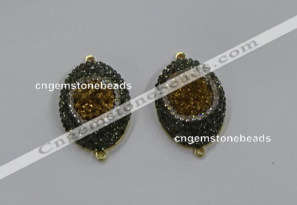 NGC1107 25*35mm oval druzy agate connectors wholesale