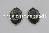 NGC1109 25*35mm oval druzy agate connectors wholesale