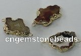 NGC111 20*30mm - 35*40mm freeform druzy agate connectors wholesale