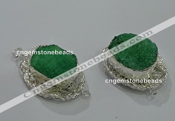 NGC1119 22*30mm - 25*35mm freeform druzy agate connectors wholesale