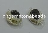 NGC1120 22*30mm - 25*35mm freeform druzy agate connectors wholesale