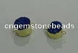 NGC1125 14mm - 15mm coin druzy agate connectors wholesale